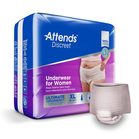 Attends Discreet Underwear for Women, Ultimate Absorbency - ADUF40-Pack - LL Medico
