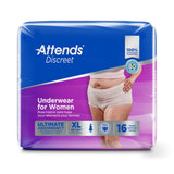 Attends Discreet Underwear for Women, Ultimate Absorbency - ADUF40-Pack - LL Medico