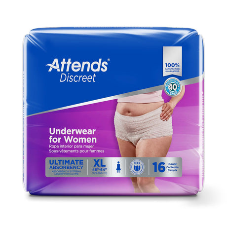 Attends Discreet Underwear for Women, Ultimate Absorbency - ADUF40-Pack - LL Medico