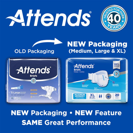 Attends Incontinence Briefs, Maximum Absorbency - DDA40-Pack - LL Medico