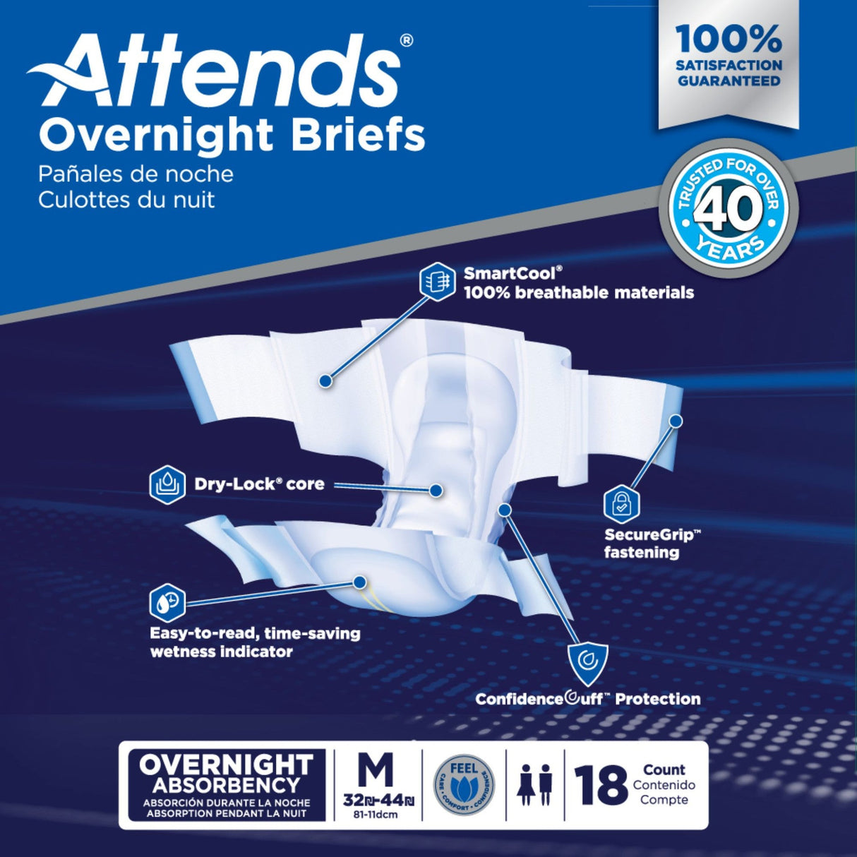 Attends Overnight Briefs, Overnight Absorbency - DDEW20-Sample - LL Medico