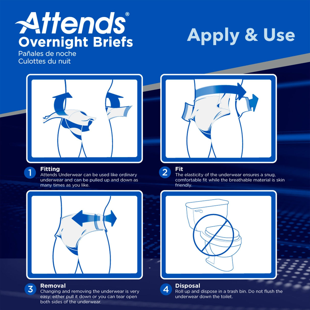 Attends Overnight Briefs, Overnight Absorbency - DDEW20-Sample - LL Medico