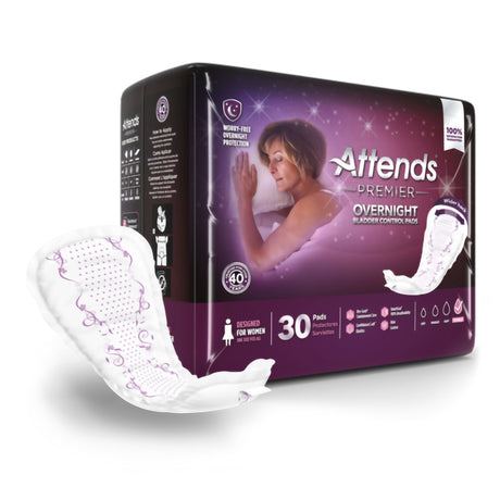 Attends Premier Overnight Bladder Control Pads - ALIONBCP-Pack - LL Medico