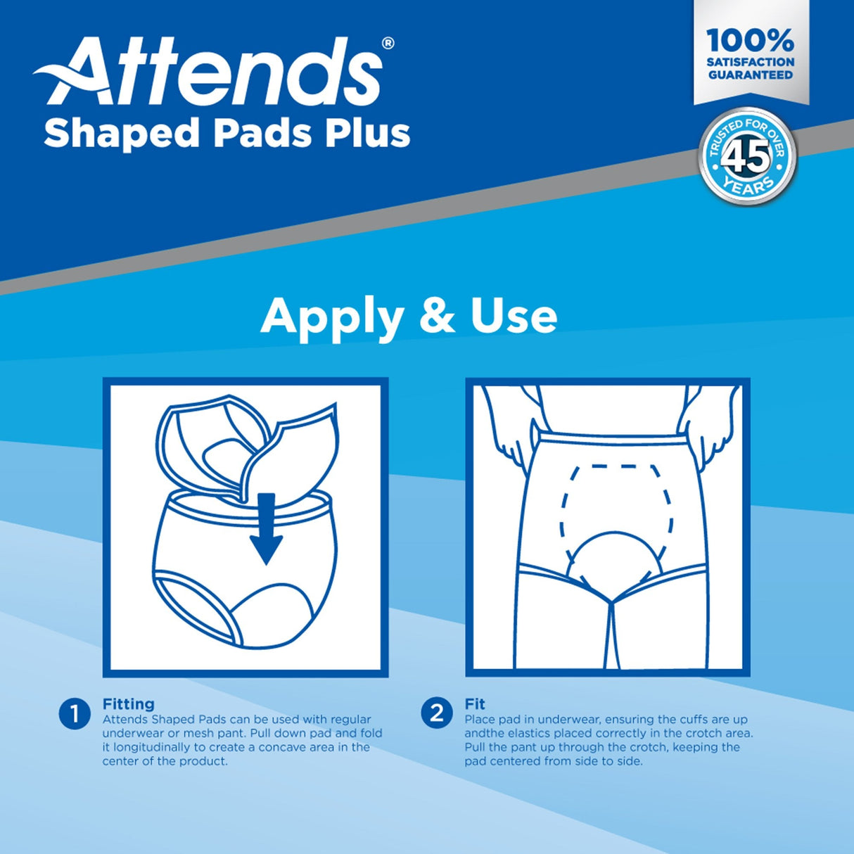 Attends Shaped Pads Plus, Ultimate Absorbency - SPDPA-Pack - LL Medico