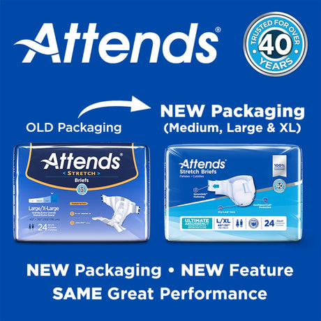 Attends Stretch Briefs, Ultimate Absorbency - DDSLXL-Pack - LL Medico