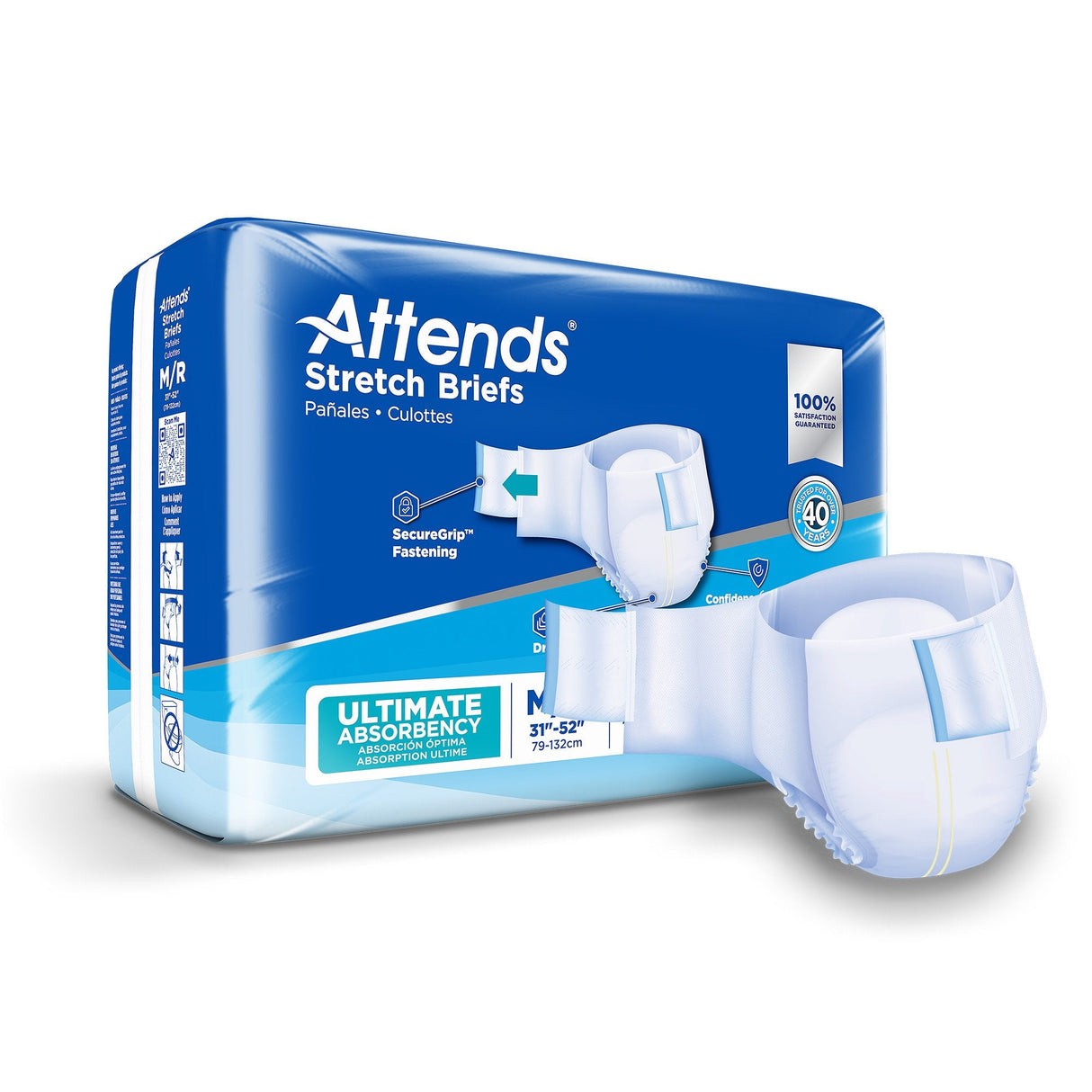 Attends Stretch Briefs, Ultimate Absorbency - DDSMR-Pack - LL Medico