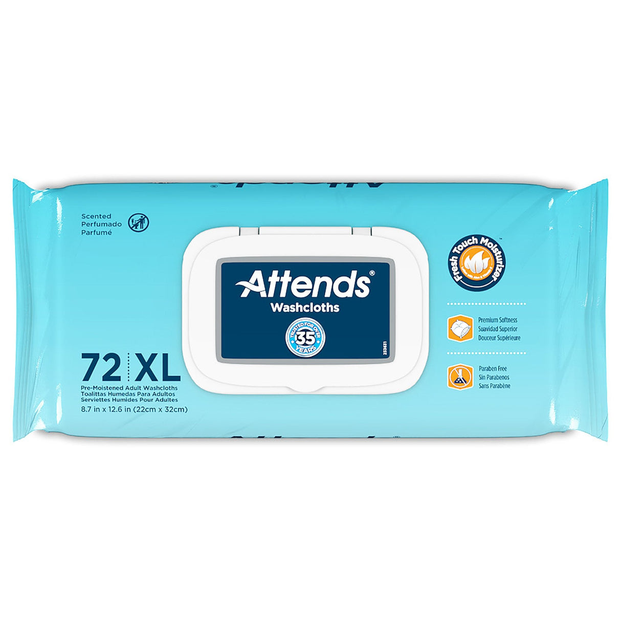 Attends XL Washcloths, Scented - WCCP1000-Pack - LL Medico