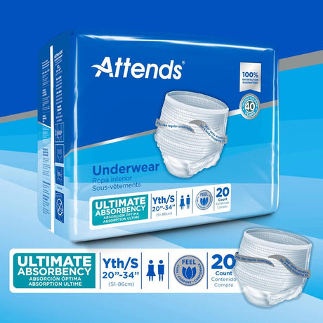 Attends Youth Underwear, Ultimate Absorbency - APP0710-Pack - LL Medico