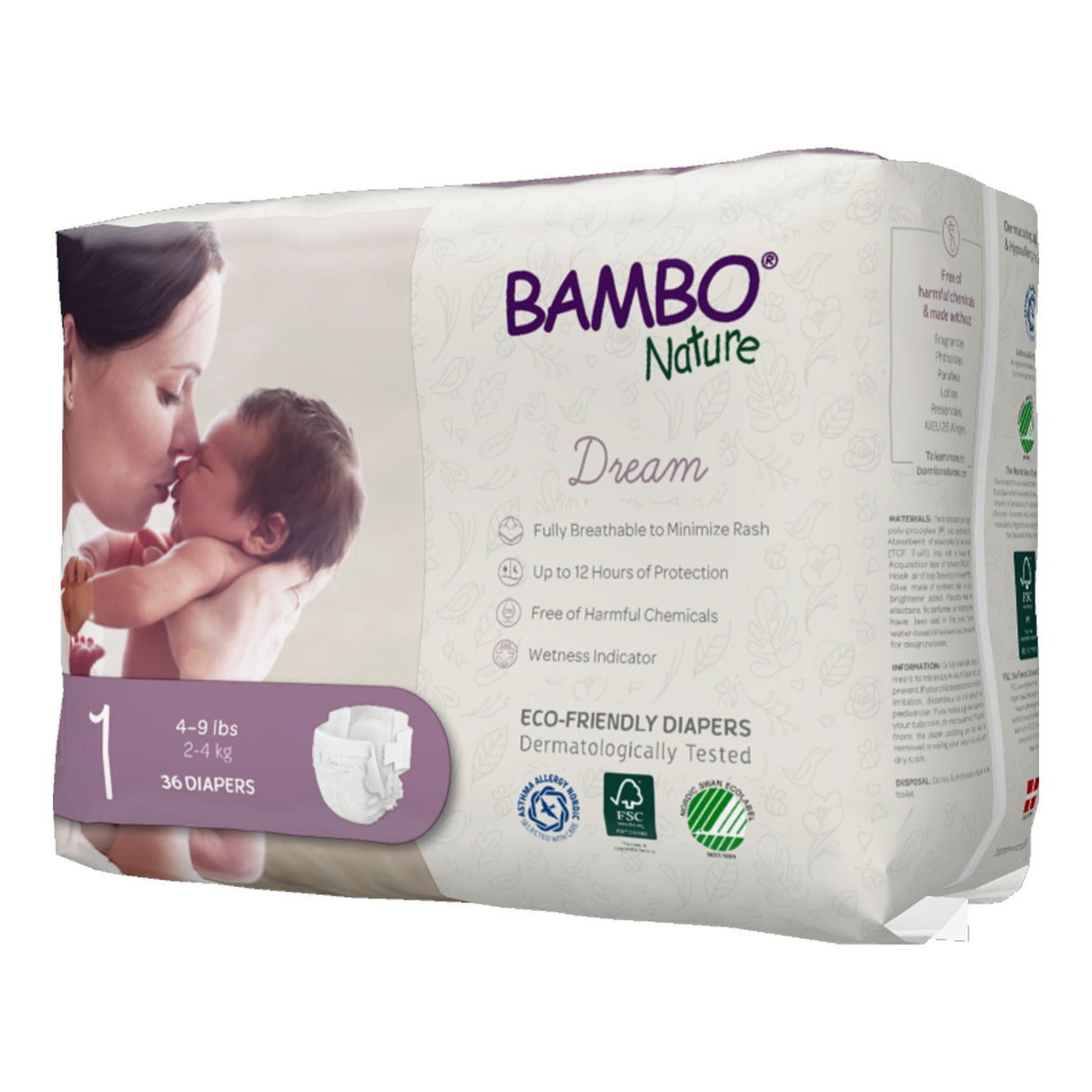 Bambo Nature Dream Eco - Friendly Baby Diapers, Size 1 - 1000016923-Pack - LL Medico