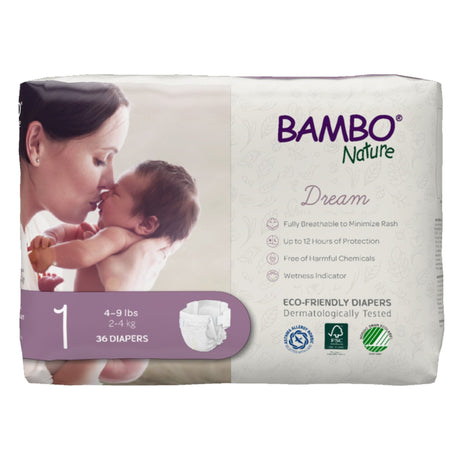 Bambo Nature Dream Eco - Friendly Baby Diapers, Size 1 - 1000016923-Pack - LL Medico