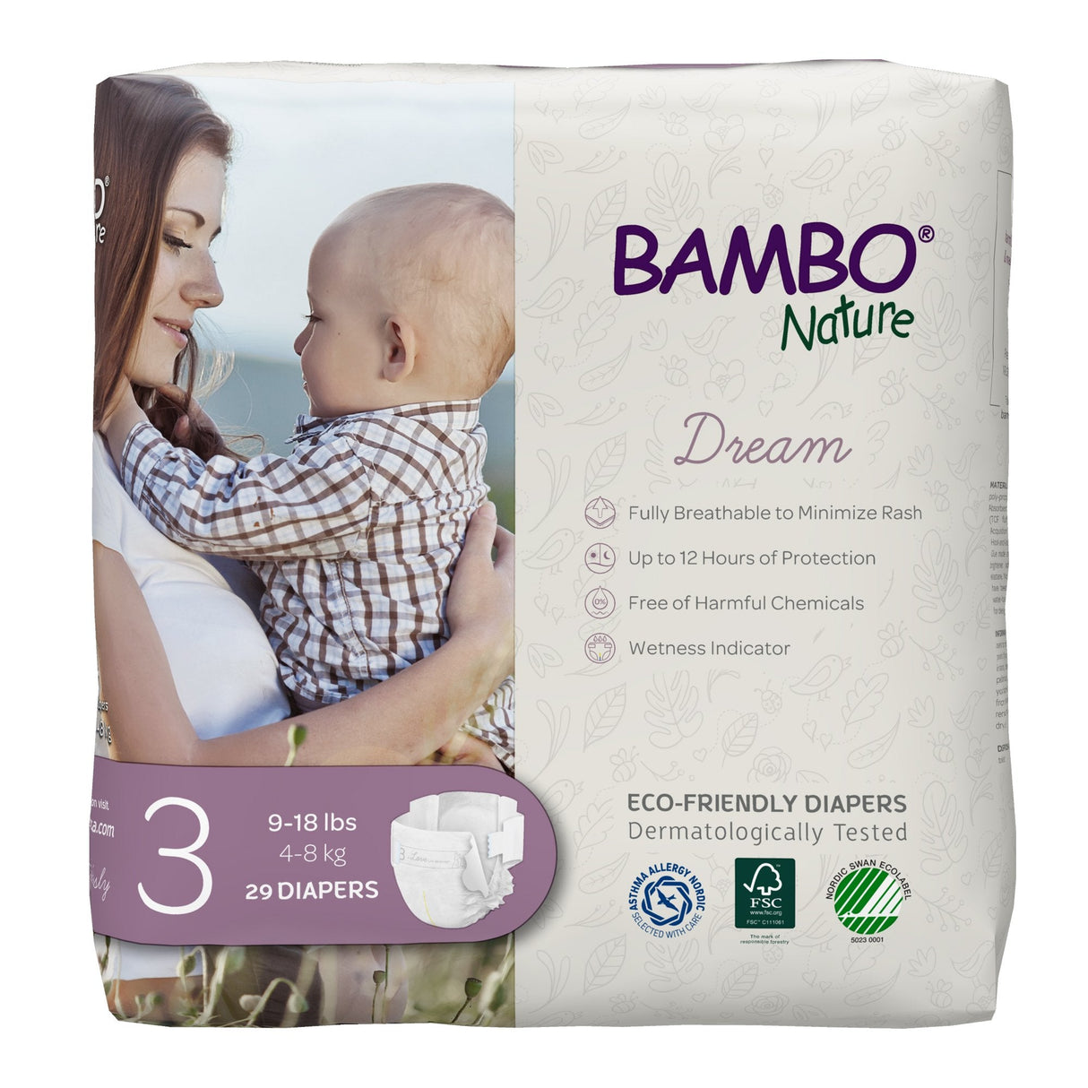 Bambo Nature Dream Eco - Friendly Baby Diapers, Size 3 - 1000016925-Pack - LL Medico