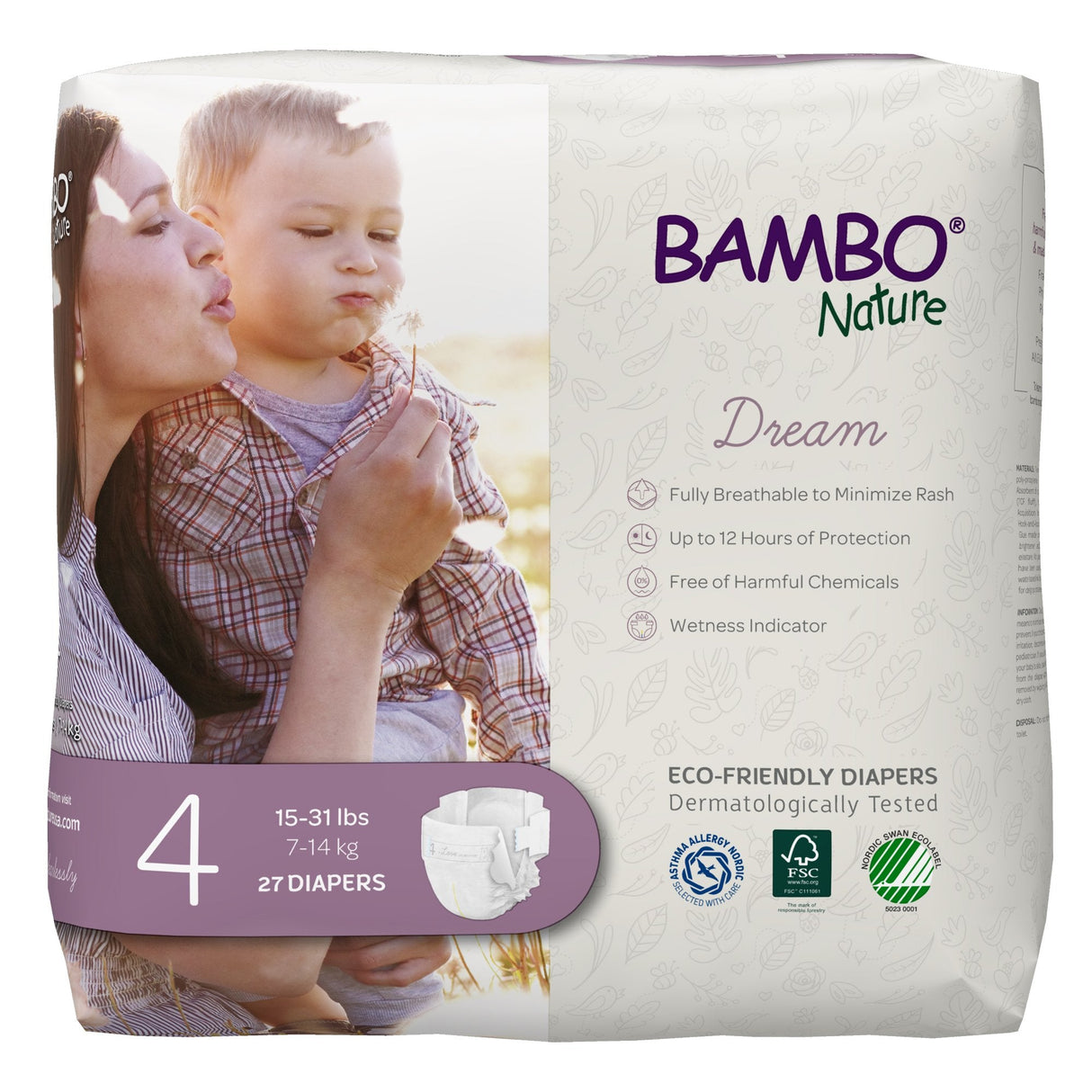 Bambo Nature Dream Eco - Friendly Baby Diapers, Size 4 - 1000016926-Pack - LL Medico