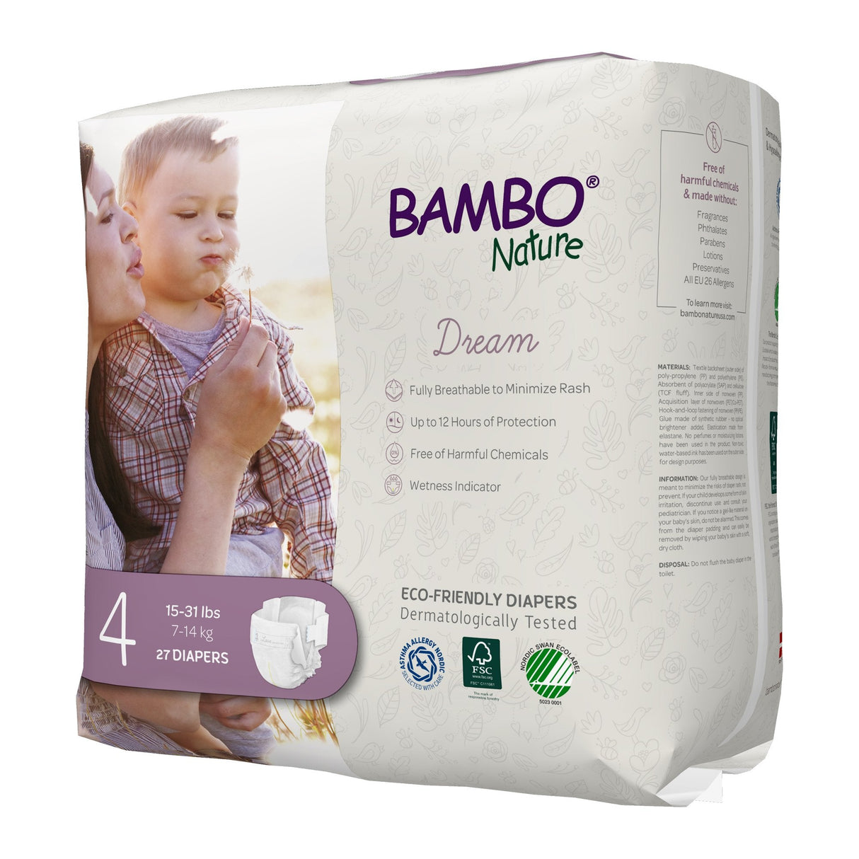 Bambo Nature Dream Eco - Friendly Baby Diapers, Size 4 - 1000016926-Pack - LL Medico