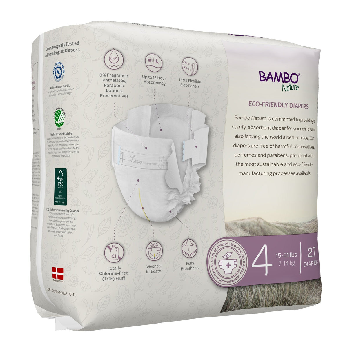 Bambo Nature Dream Eco - Friendly Baby Diapers, Size 4 - 1000016926-Pack - LL Medico