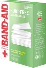 Band-Aid Hurt-Free Non-Stick Pads, Sterile, 3" x 4", Box of 10 - 38137116143-Box - LL Medico
