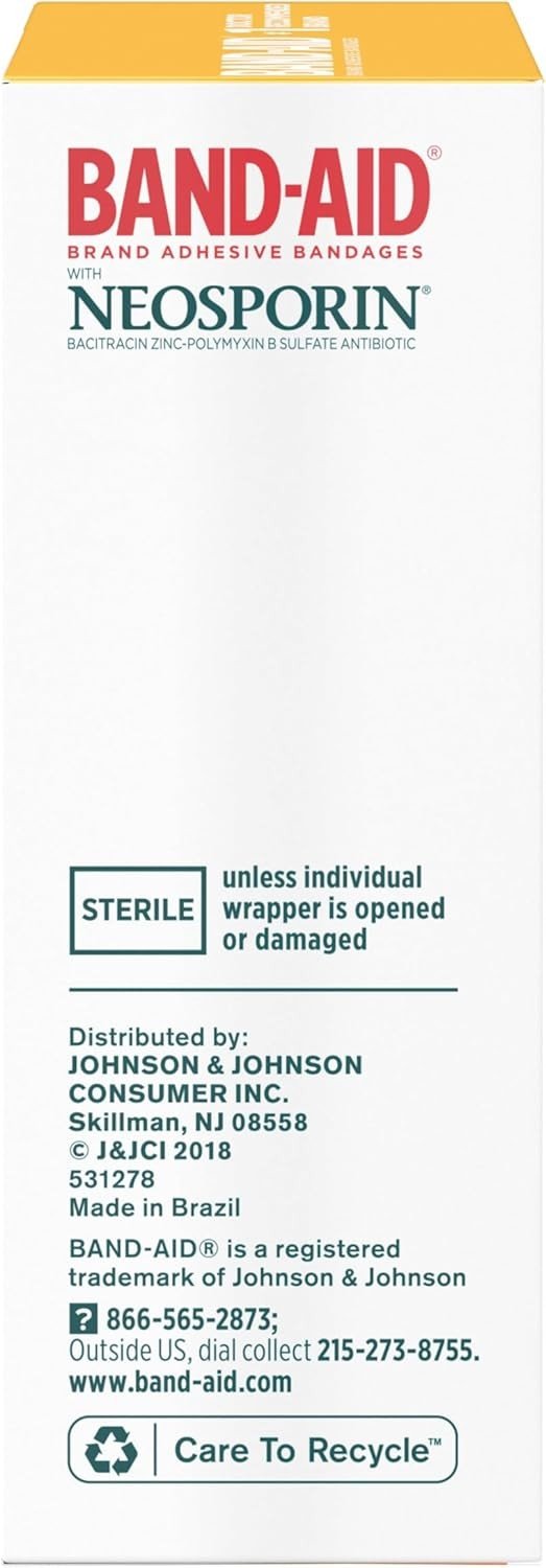 Band-Aid Infection Defense with Neosporin Adhesive Bandages, Sterile, Assorted Sizes, 20 ct - 38137005570-Box - LL Medico