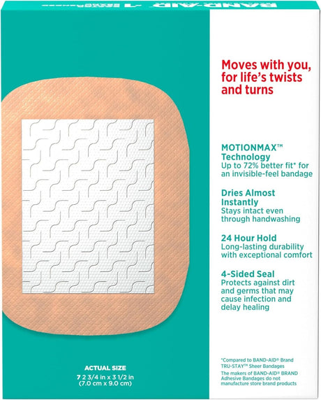 Band-Aid Skin-Flex Extra-Large Adhesive Cover Bandages, Sterile, 2.75 x 3.5" - 111834900-Box - LL Medico