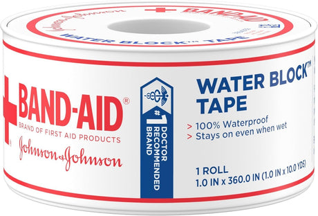 Band-Aid Water Block Waterproof Tape, Non-Sterile, 1" x 10 Yard - 38137117121-Single - LL Medico