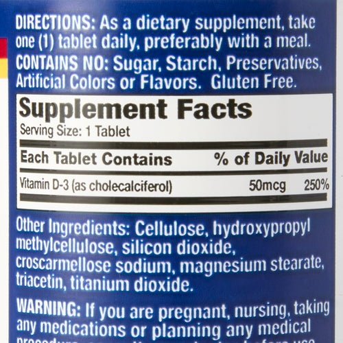 Basic’s Vitamin D3 Dietary Supplement, 2000 IU - 30761016840 - LL Medico