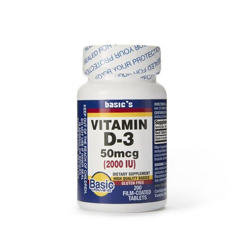 Basic’s Vitamin D3 Dietary Supplement, 2000 IU - 30761016840 - LL Medico