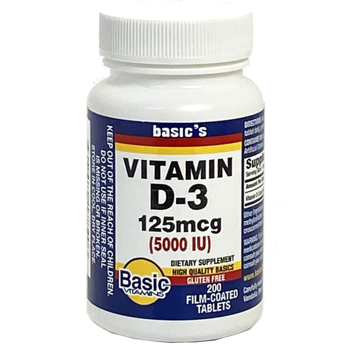 Basic's Vitamin D3 Supplement, 5000 IU - 30761017840 - LL Medico