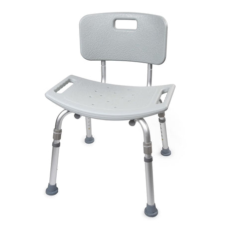 McKesson Bath Bench, without arms, aluminum frame, removable backrest, 19 1/4" seat width, 300 lbs. weight capacity - 146-12202KD-1-Single - LL Medico