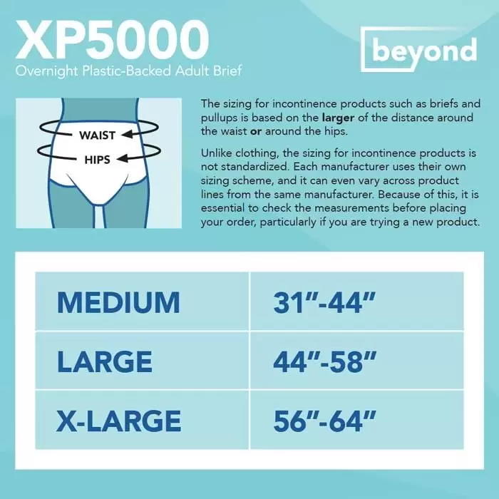 Beyond XP5000 Adult Diapers w/ Plastic Backing - 763-Pack - LL Medico