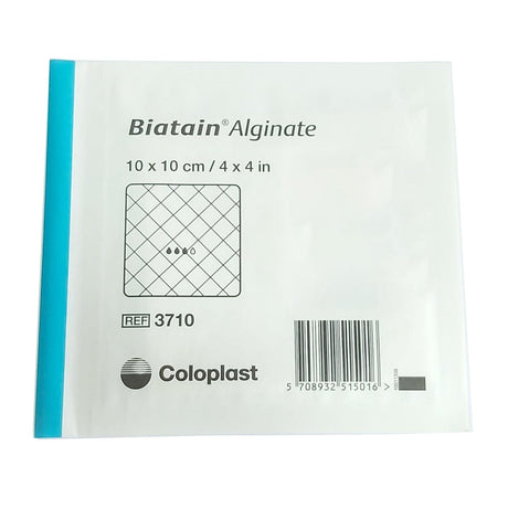 Biatain Calcium Alginate Dressing, 4" x 4", Calcium Alginate / CMC, White, Sterile - COL3710-Single - LL Medico