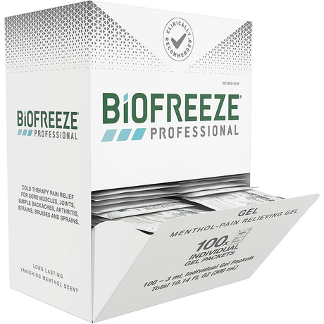 Biofreeze Professional Pain Relief Gel, Individual Packets - 13440-Box - LL Medico