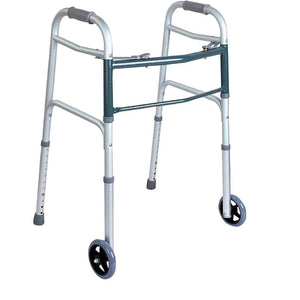 BodyMed 2 Button Folding Walker w/ Wheels - ZZRWAL01 - LL Medico