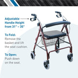 BodyMed Aluminum Rollator with 6 - inch Wheels - ZZRROL01 - LL Medico