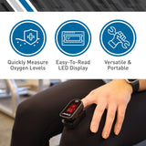 BodyMed Fingertip Pulse Oximeter, LED Display - BDMOXMTRBLK - LL Medico