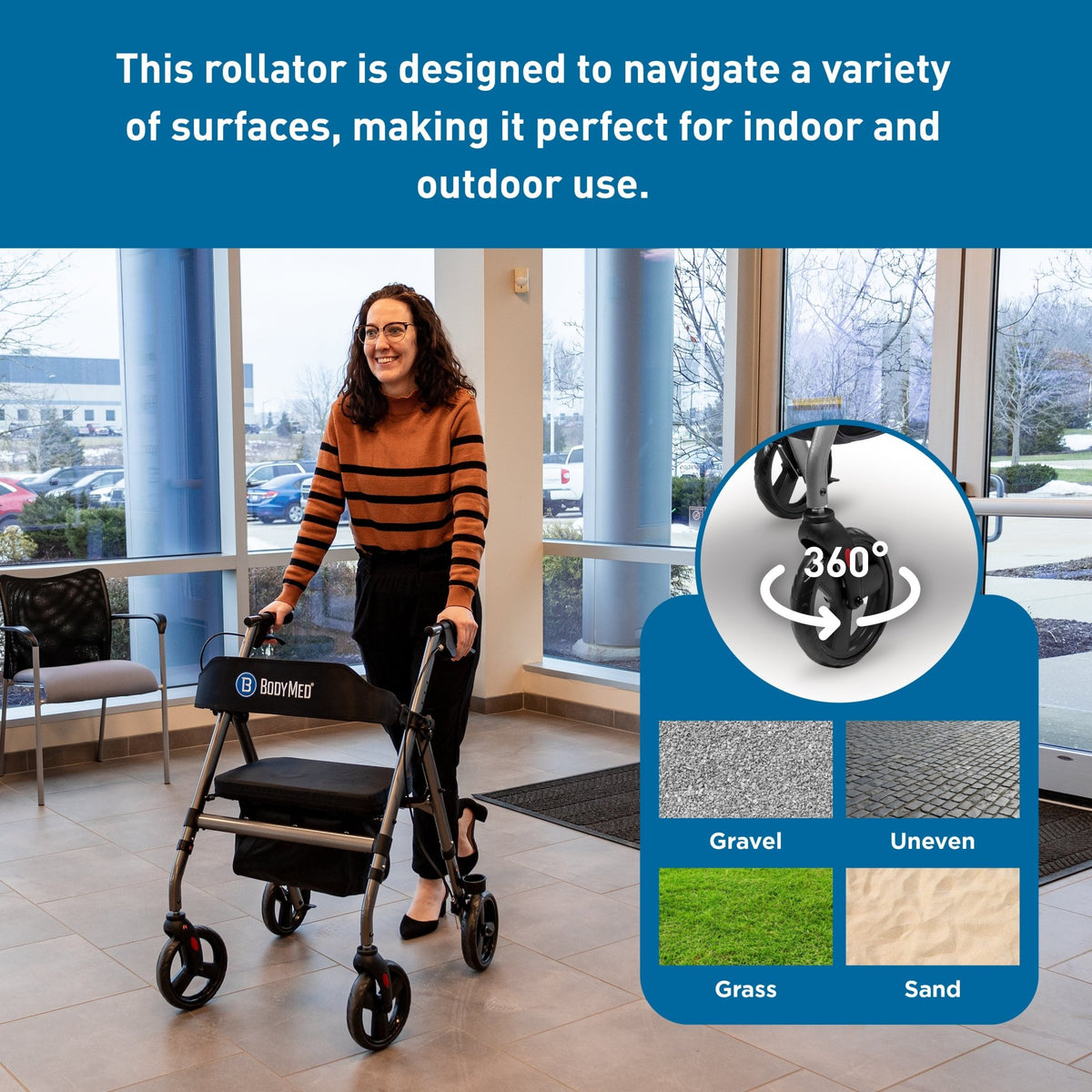 BodyMed Rollator with 8-inch Wheels - ZZRROL02 - LL Medico