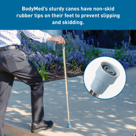 BodyMed Round Handle Cane, Aluminum, Adjustable Height - ZZRADL176 - LL Medico