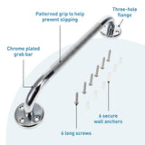 BodyMed Wall Grab Bar, Chrome Plated Steel - ZZRADLBAR12 - LL Medico