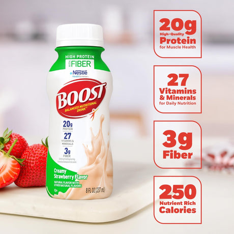 Boost High Protein Nutritional Drink, Creamy Strawberry, 8 oz - BOO00041679801970-Single - LL Medico