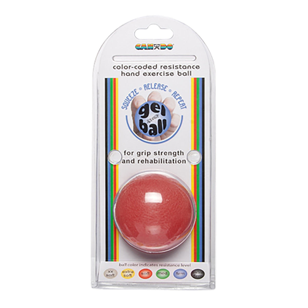 CanDo Gel Squeeze Ball Hand Exerciser, Red, Standard Size, Light Resistance - 10-1492-Single - LL Medico