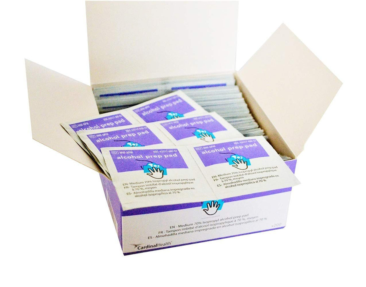 Cardinal Health Alcohol Prep Pads, Sterile, 70% Isopropyl Alcohol - MW-APL-Box - LL Medico