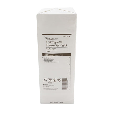 Cardinal Health Curity USP Type VII Gauze Sponge, Non-Sterile, 4" x 4", 12-Ply - 2634--Box - LL Medico