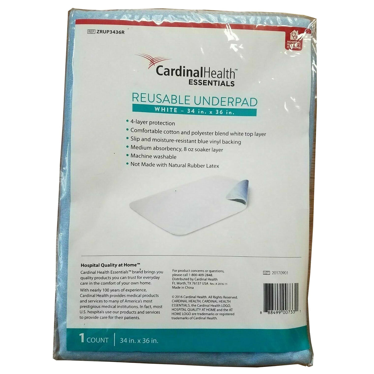 Cardinal Health Essentials Reusable Underpad - ZRUP3436R - LL Medico