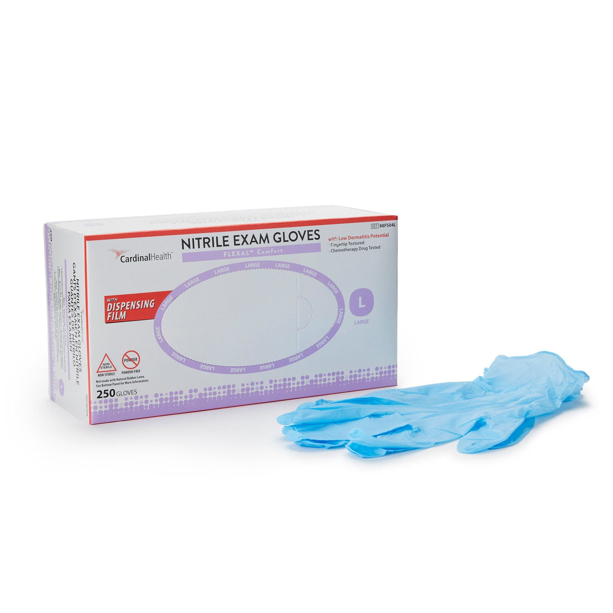 Cardinal Health Flexal Comfort Nitrile Exam Glove - 88FS04L-Box - LL Medico