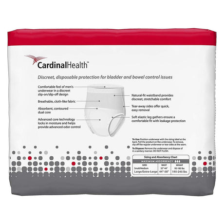 Cardinal Health Men's Protective Underwear, Maximum - UWMSMD20-Pack - LL Medico
