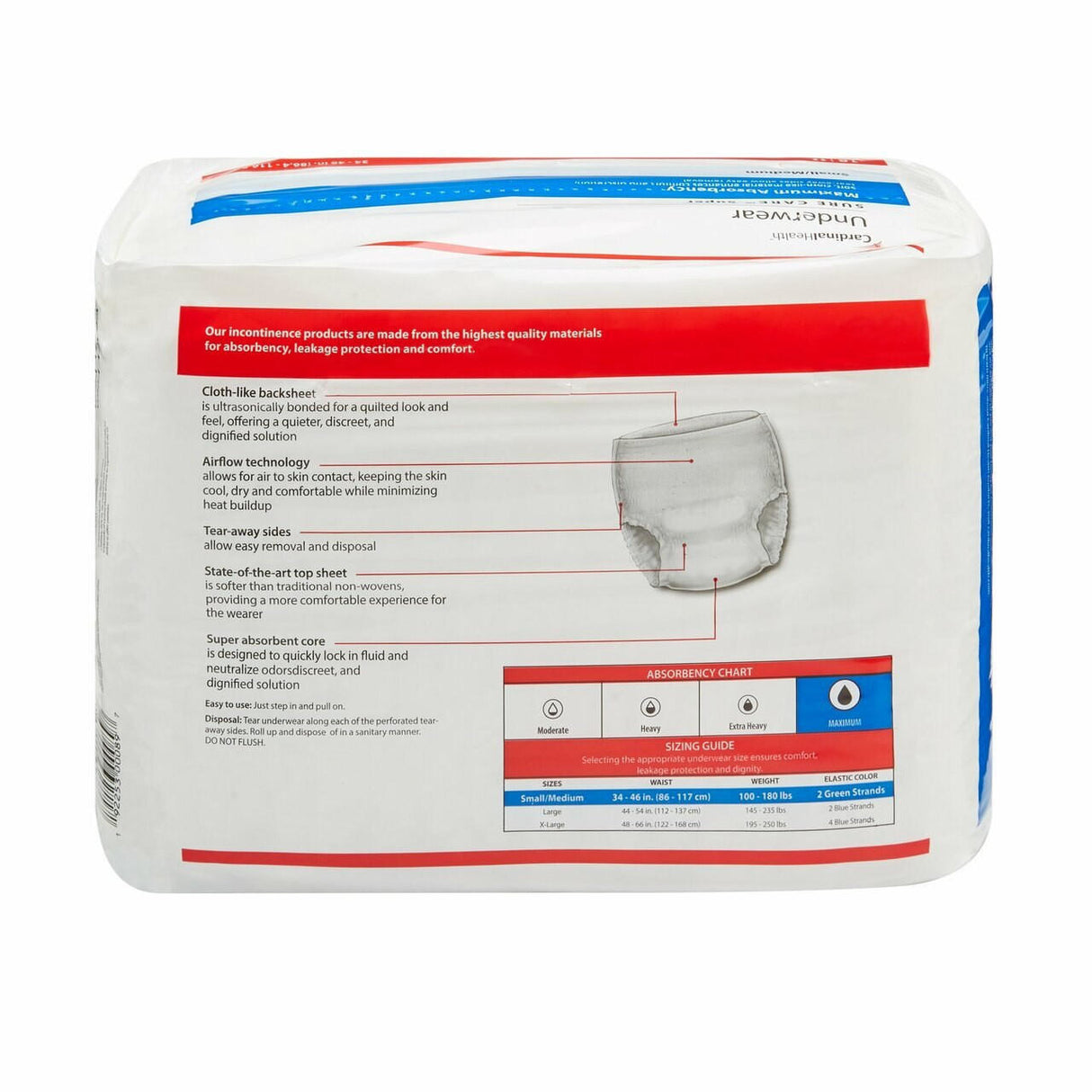 Cardinal Health Sure Care Super Underwear, Maximum Absorbency - 1205A-Pack - LL Medico