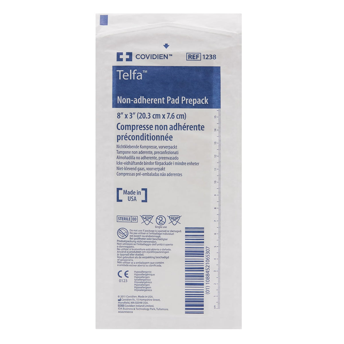Cardinal Health Telfa Ouchless Nonadherent Dressing, Sterile, 3" x 8" - 1238--Box - LL Medico