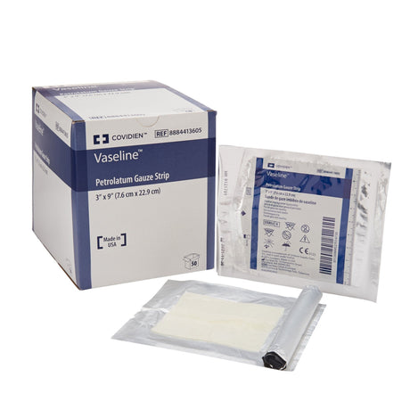Cardinal Health Vaseline Petrolatum Impregnated Dressing, Sterile, 3" x 9" - 8884413605-Single - LL Medico