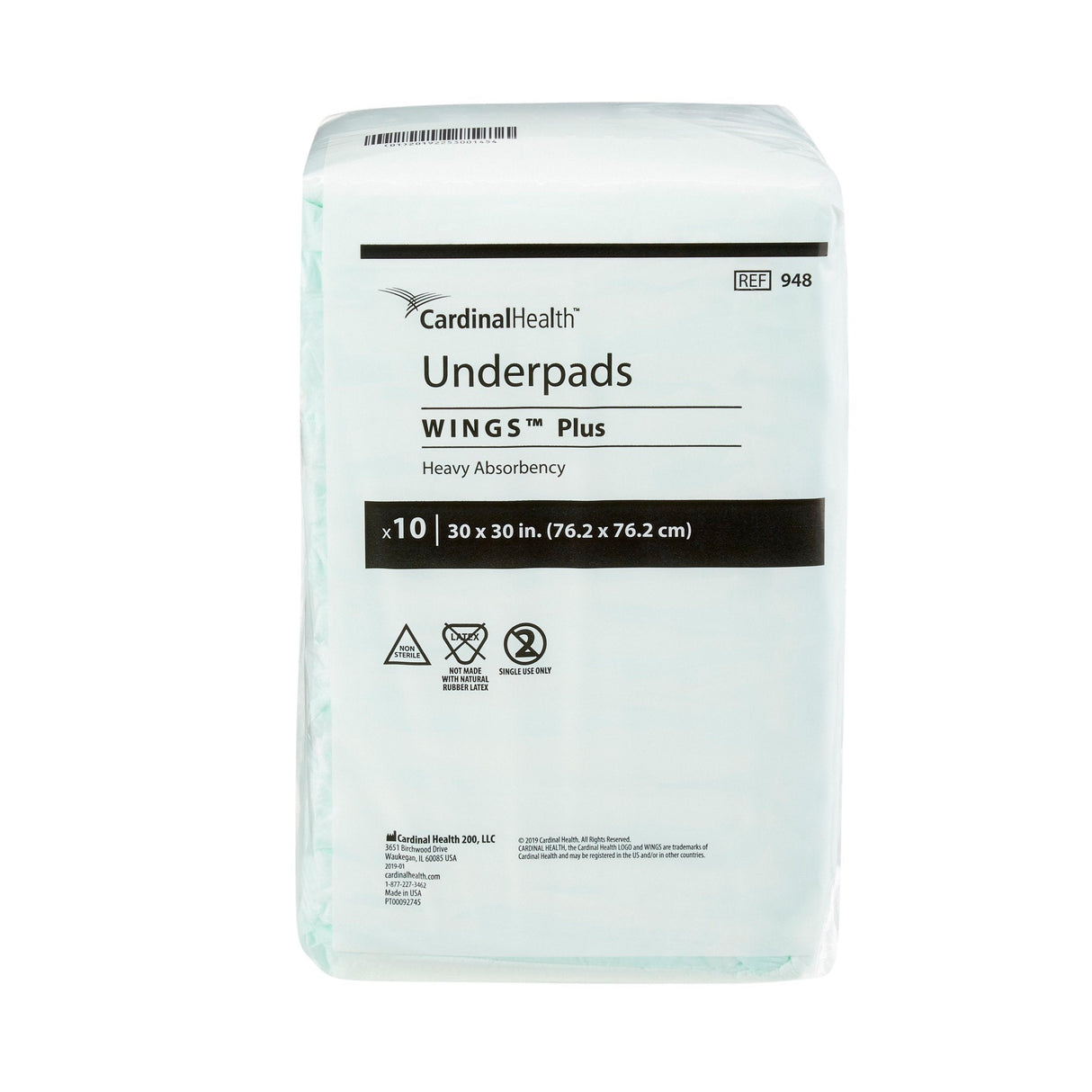 Cardinal Health Wing Plus Underpads, Heavy Absorbency - 948-Pack - LL Medico