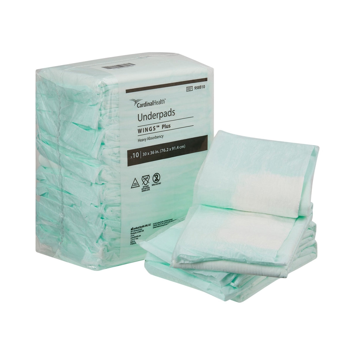 Cardinal Health Wing Plus Underpads, Heavy Absorbency - 958B10-Pack - LL Medico