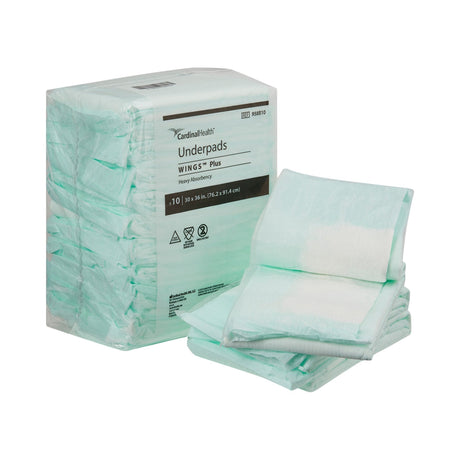 Cardinal Health Wing Plus Underpads, Heavy Absorbency - 958B10-Pack - LL Medico