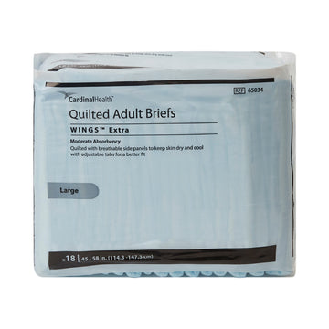 Cardinal Health Wings Extra Quilted Adult Briefs, Moderate | LL Medico