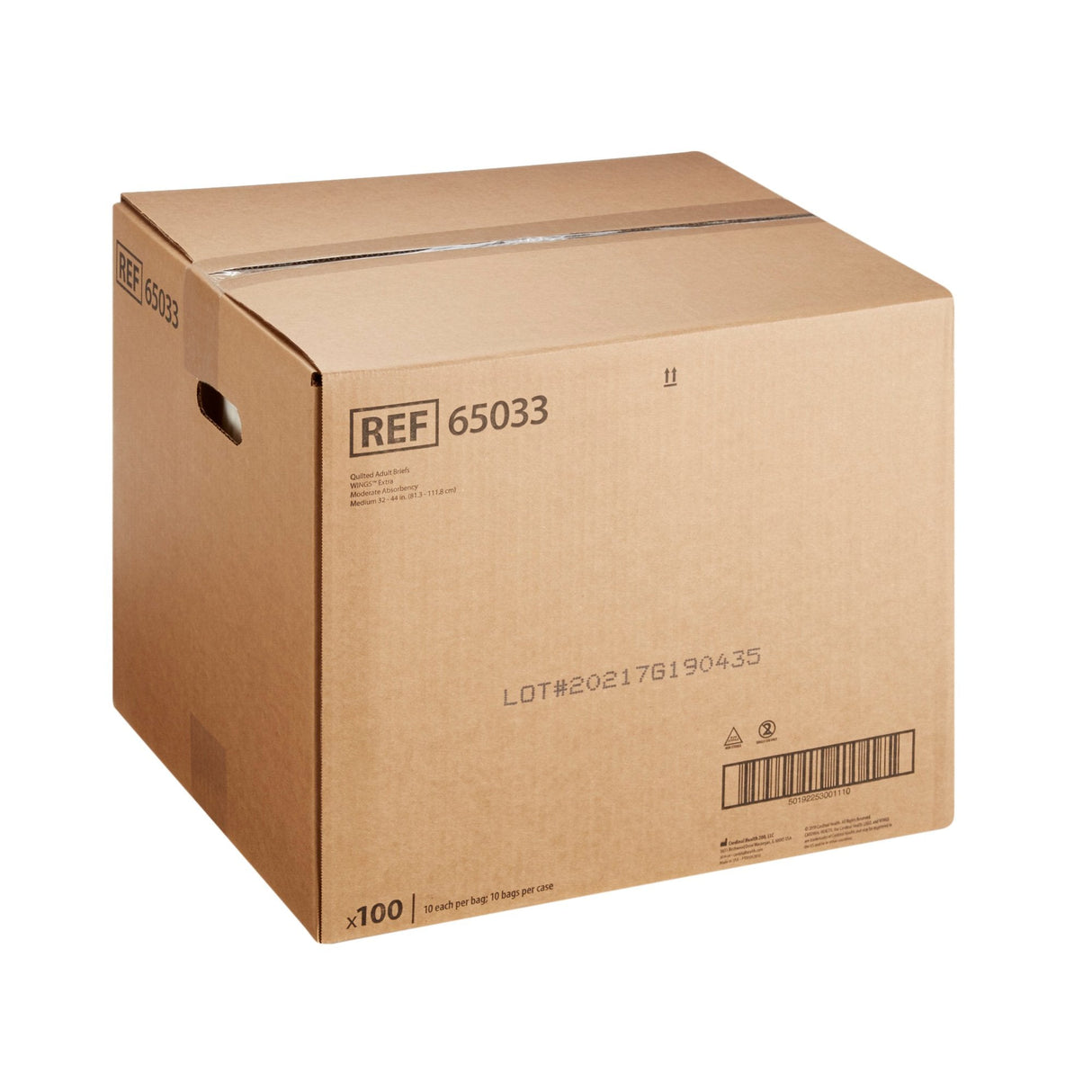 Cardinal Health Wings Extra Quilted Adult Briefs, Moderate - 65035R-Pack - LL Medico